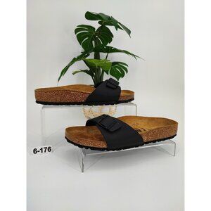 Birkenstock Women's Madrid Black Leather Slide Sandals Size 6 US